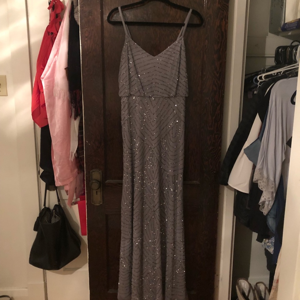 Adrianna Papell Sequined Blouson Gown